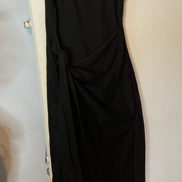 Baide Jia Bei black formal dress sleeveless wrapped on side - Picture 1 of 3